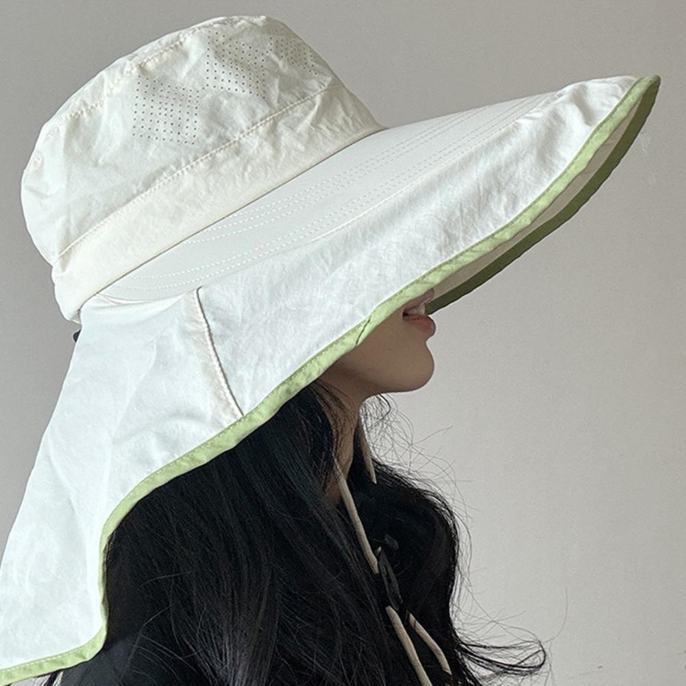 Hat Floppy Wide - 조임끈이 있는 통기성 있는 태양 모자