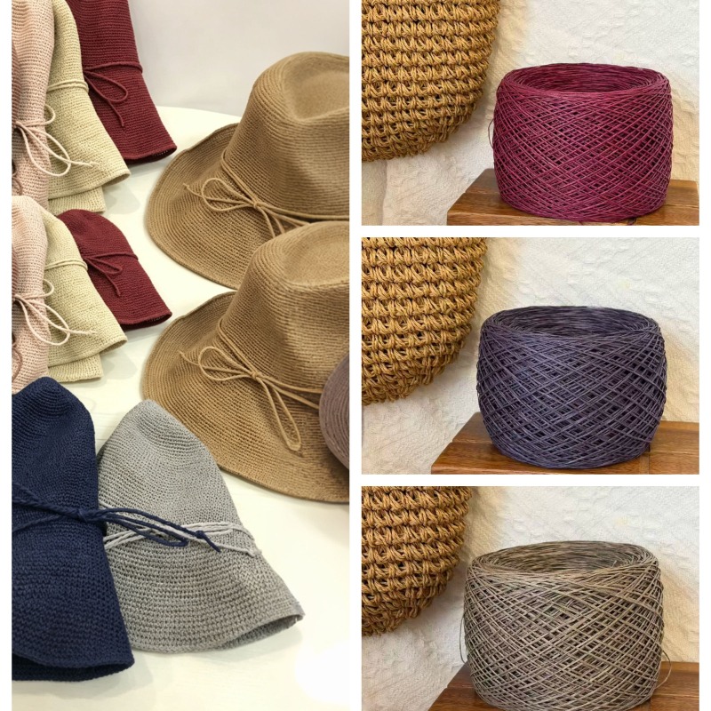 Crochet Bag Raffia - 250g 초극세사 면 라피아 실, 손뜨개질,
