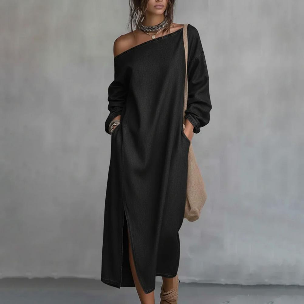 여성용 원숄더 롱 슬리브 맥시 드레스, 캐주얼 코튼 린 - Linen Dress Wrap 리뷰 및 가격