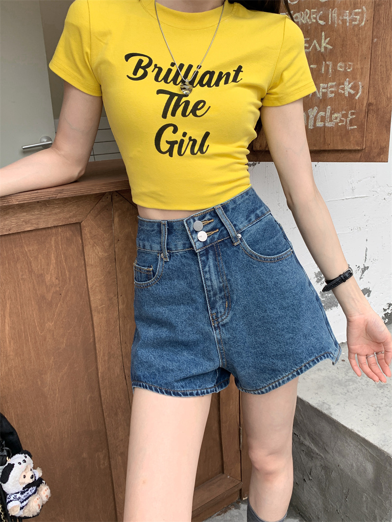 여성용 여름 블루 데님 반바지, 한국 스타일 워싱 및  - Shorts Denim Frayed 리뷰 및 가격